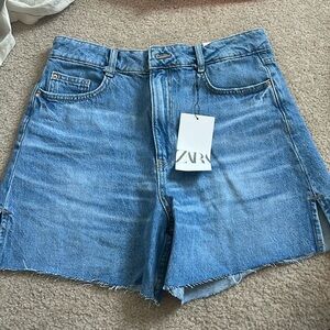 NWT Zara High Rise Denim Shorts